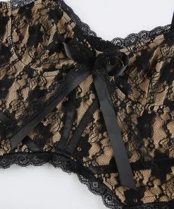 Own Saviour Black Lace Overlay Cami Crop New In