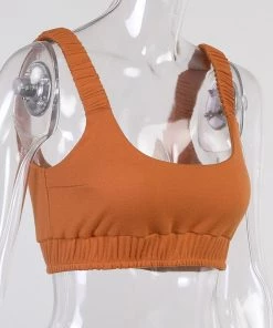 Own Saviour Tees + Tops Ruched Strap Vest Crop