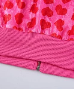 Own Saviour Pink Heart Velvet Hoodie