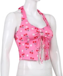 Own Saviour New In Pink Cherry Halter Crop