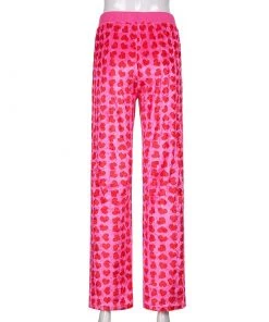 Own Saviour Pink Heart Velvet Joggers New In