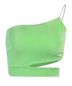 Own Saviour Neon One Shoulder Cut Out Crop