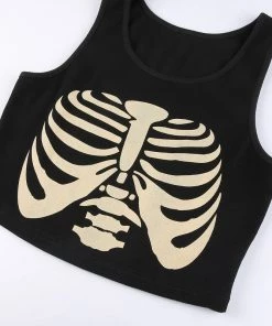 Own Saviour Skeleton Ribs Tank Crop New In