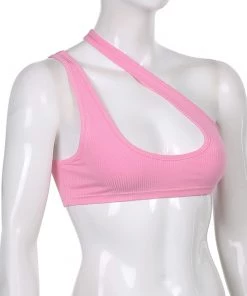 Own Saviour Pink One Shoulder Crop New In