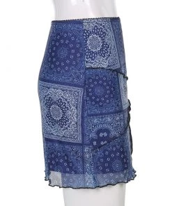 Own Saviour Patchwork Mesh Mini Skirt