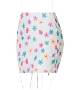 Own Saviour White Floral Mini Skirt