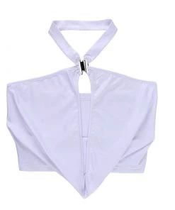 Own Saviour Tees + Tops White Y2K Cowl Crop