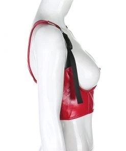 Own Saviour Moto Faux Leather Bust Crop