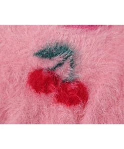 Own Saviour Fuzzy Cherry Knit Crop New In