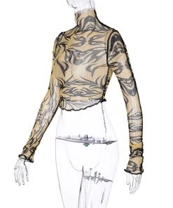 Own Saviour New In Tattoo Semi Sheer Crop