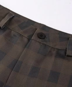 Own Saviour Brown Black Straight Plaid Pants