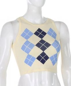 Own Saviour Tees + Tops Argyle Tank Crop