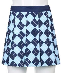 Own Saviour Pleat Diamond Argyle Mini Skirt