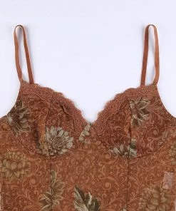 Own Saviour Brown Leaf Mesh Crop New In