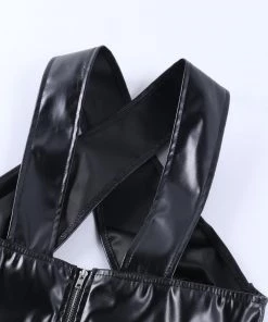 Own Saviour Faux Leather Cross Crop