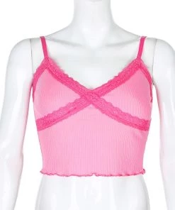 Own Saviour Neon Lace Frill Cami Crop New In