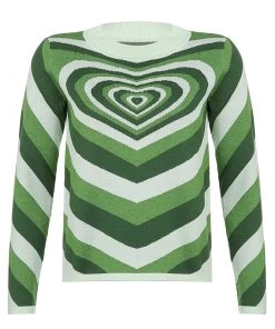 Own Saviour Green Heart Sweater