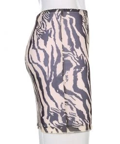 Own Saviour Brown Tiger Stripe Mini Skirt
