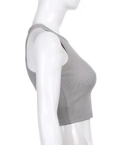 Own Saviour Tees + Tops Grey Rib Tank Crop