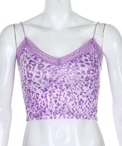 Own Saviour Colour Leopard Frill Cami Crop