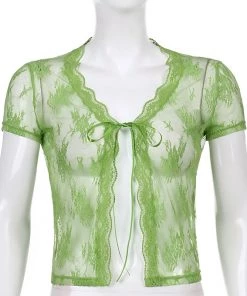 Own Saviour Tees + Tops Lace Mesh Crop