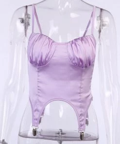 Own Saviour Purple Suspender Top Tees + Tops