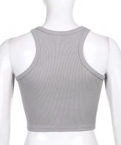 Own Saviour Tees + Tops Grey Rib Tank Crop