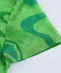 Own Saviour Green Heart Mesh Crop