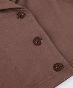 Own Saviour Tees + Tops Brown Crop Shirt