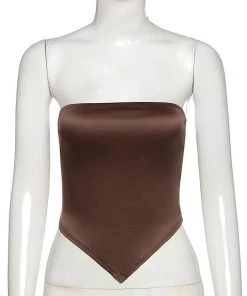 Own Saviour Brown Point Backless Top Tees + Tops