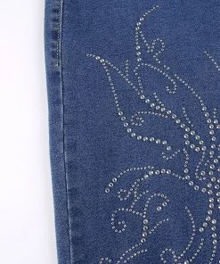 Own Saviour Y2K Rhinestone Flare Jeans New In