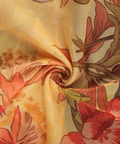 Own Saviour Floral Criss Halter Mesh Crop Tees + Tops