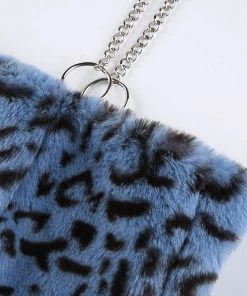 Own Saviour Tees + Tops Leopard Faux Fur Chain Crop