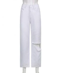 Own Saviour White Split Cut Jeans