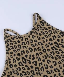 Own Saviour Tees + Tops Backless Leopard Tank Crop