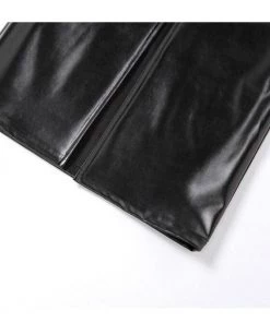 Own Saviour Burgundy/Black Faux Leather Maxi Skirt