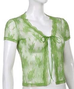 Own Saviour Tees + Tops Lace Mesh Crop