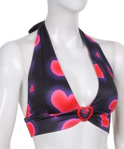 Own Saviour New In Heart Tie Halter Bra Crop