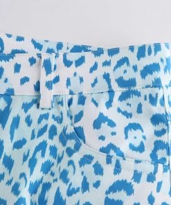 Own Saviour Blue Leopard Flare Pants