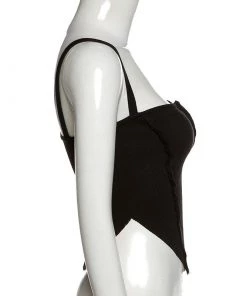 Own Saviour Black Semi Sheer Point Crop Tees + Tops