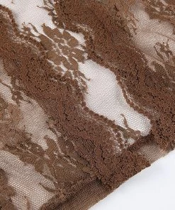 Own Saviour New In Brown Lace Mesh Crop