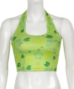 Own Saviour Green Leaf Halter Crop New In