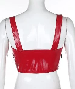 Own Saviour Moto Faux Leather Bust Crop