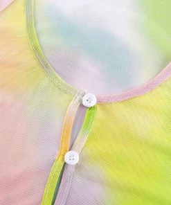 Own Saviour New In Multi Tie Dye Sheer Crop