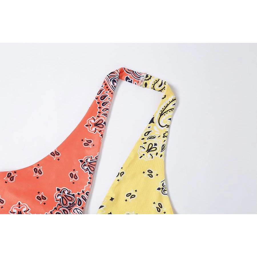 Own Saviour Multicolour Paisley Bandana Halter Set 5 Own Saviour Multicolour Paisley Bandana Halter Set
