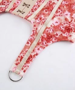 Own Saviour New In Purple/Red Floral Corset Crop