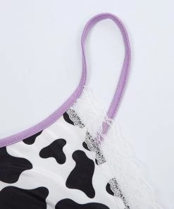 Own Saviour Cow Frill Cami Crop Tees + Tops