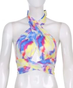 Own Saviour Tie Dye Halter Cross Crop