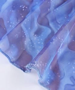 Own Saviour Tees + Tops Blue Backless Swirl Crop