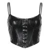 Own Saviour Faux Leather Corset Cami Tees + Tops